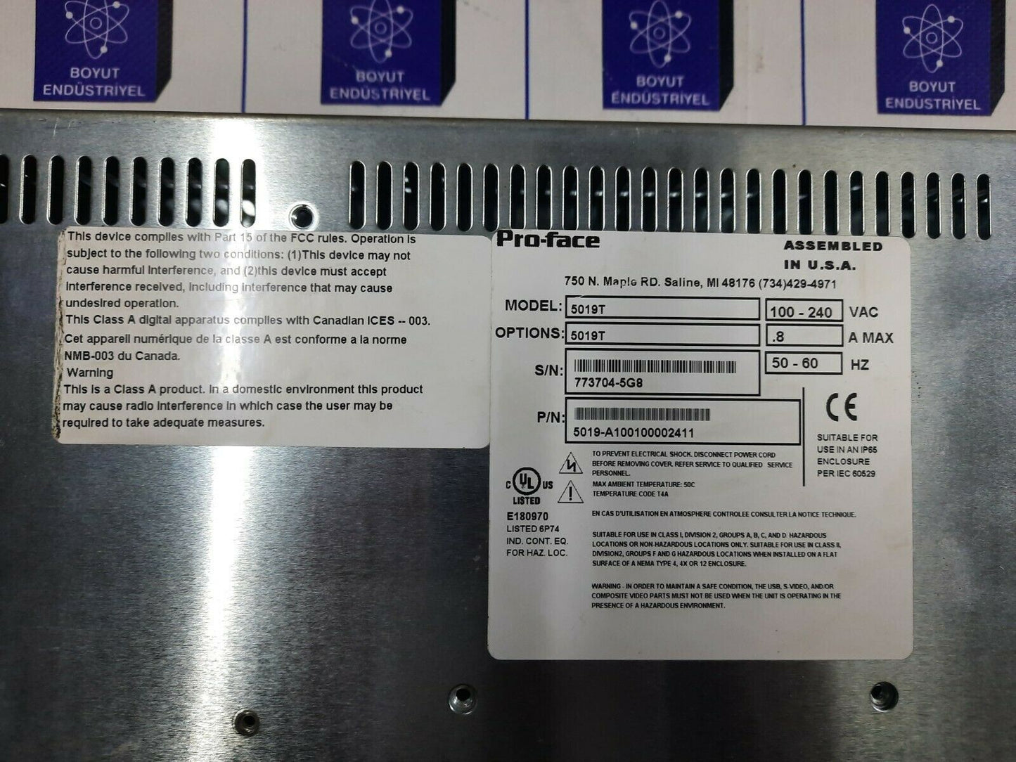 Xycom 5019T  Operator Interface Screen Automation Pro-Face PN:5019-A100100002411