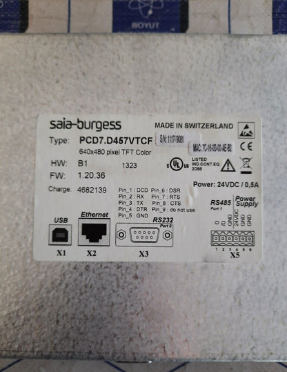 SAIA BURGESS TOUCHPANEL PCD7.D457VTCF 640x480 pıxel TFT COLOR