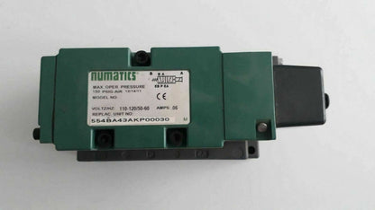NUMATICS 150 PSIG-AIR 12/14/11MODEL 554BA43AKP00030