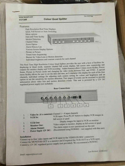 Kovert Color Quad Splitter CCT266 Digital Quad Processor