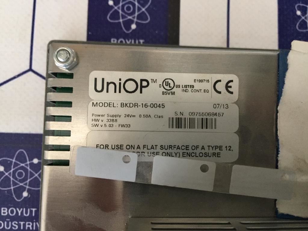 UNIOP BKDR-16-0045 OPERATOR INTERFACE DISPLAY