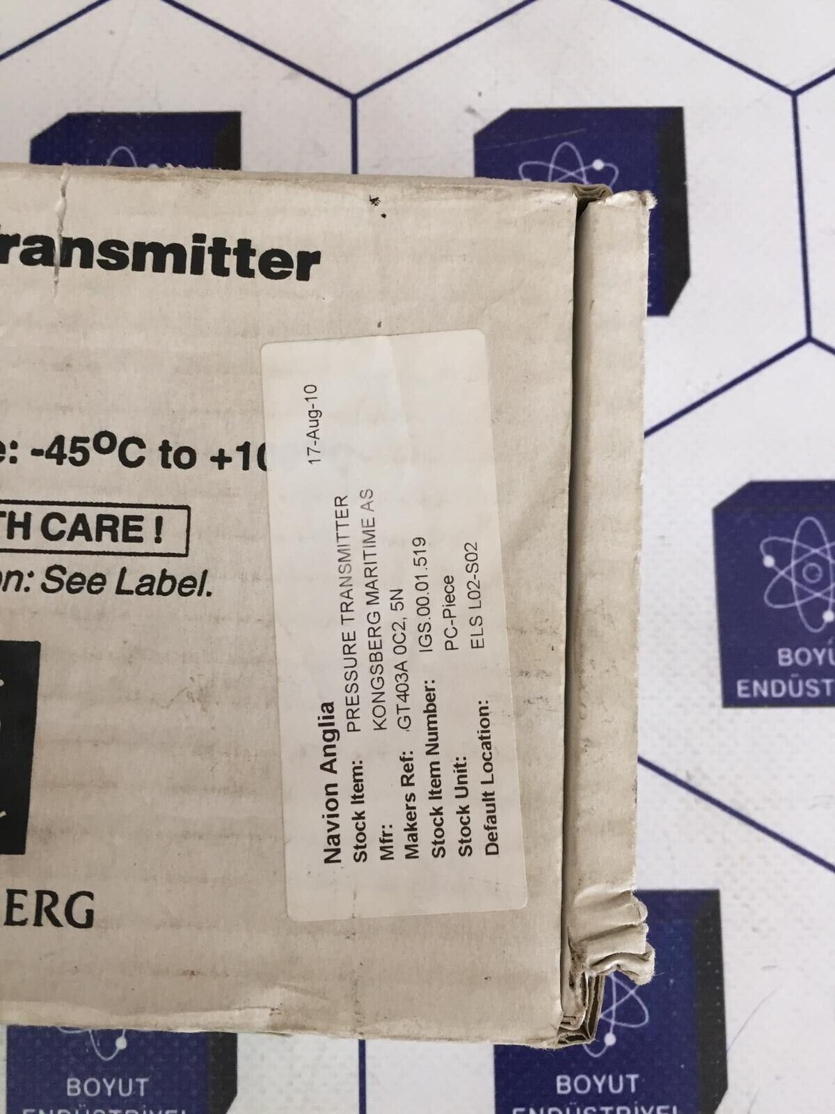 Kongsberg GT403A0C2.5N Pressure Transmitter