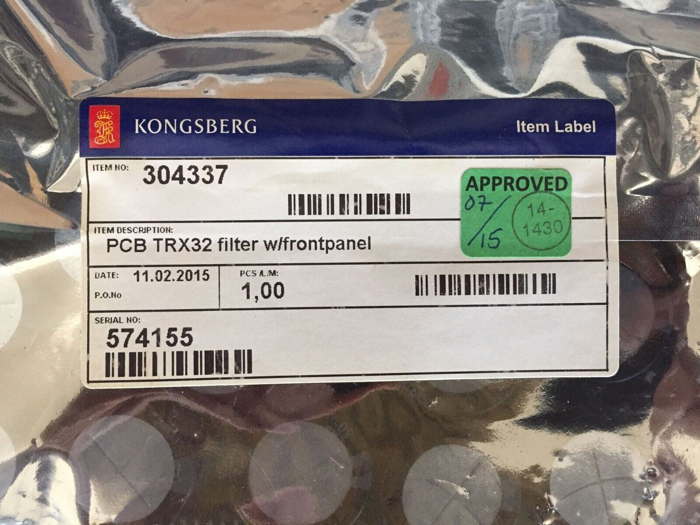 KONGSBERG HIPAP TRX 32-FILTER303067B