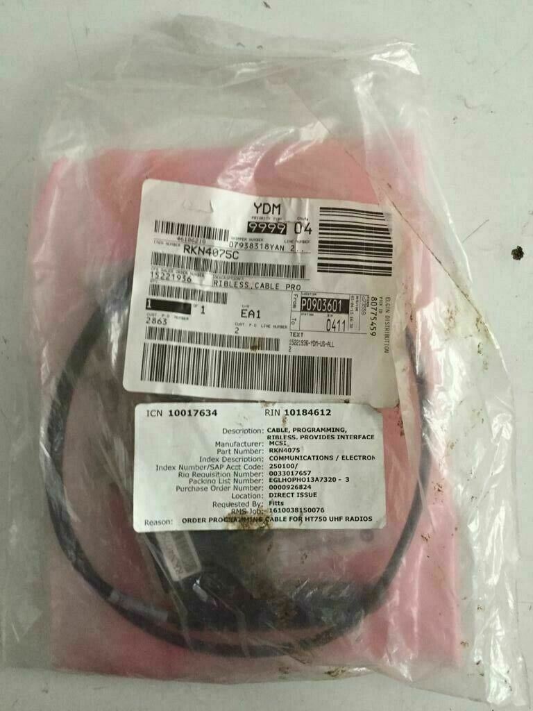Genuine Motorola GP340 RKN4075C RIB-Less RS-232 Serial Programming Cable