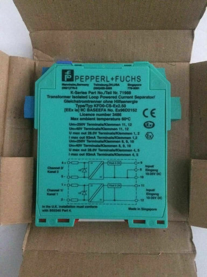 PEPPERL+FUCHS KFD0-CS-Ex2.50 BARRIER TRANSFORMER IZOLATED LOOP POWERED CURR