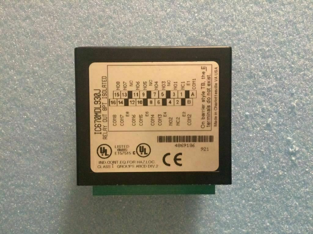 Ge FANUC IC670MDL930J Isolated Output Module 8 Point 240v
