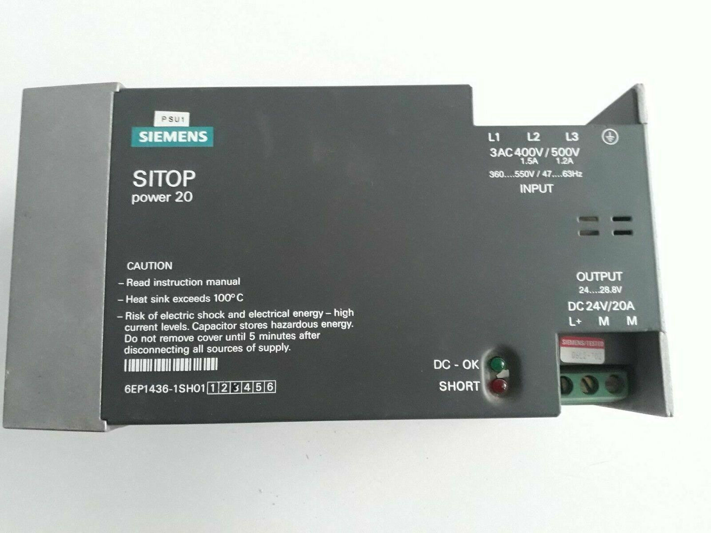 Siemens SITOP Power 20 1p  Power Supply 6EP1 436-1SH0