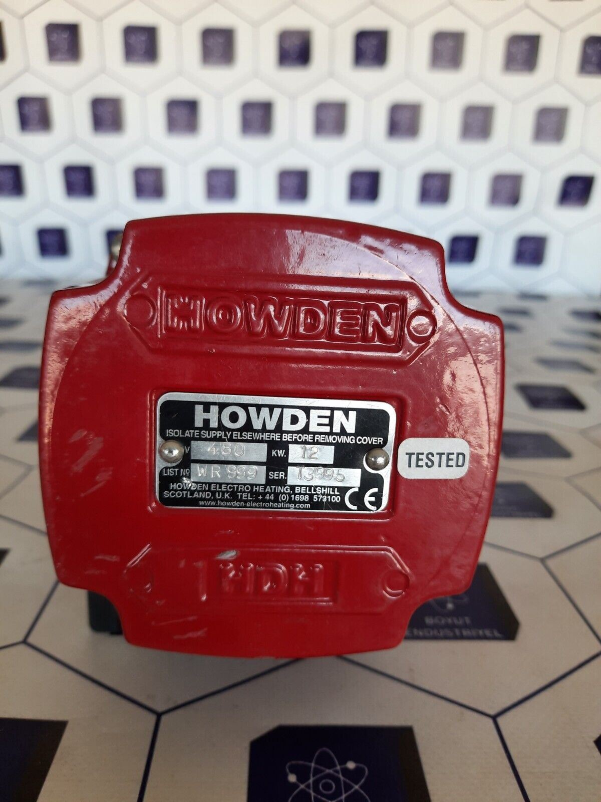 HOWDEN WR999 12 kW 400 VOLT WR 999 CARTRIDGE HEATOR
