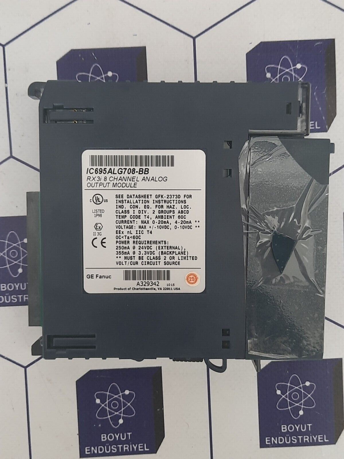 GE FANUC IC695ALG708-BB RX3I 8 CHANNEL ANALOG OUTPUT MODULE Broken Cover