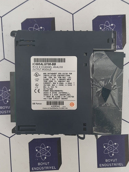 GE FANUC IC695ALG708-BB RX3I 8 CHANNEL ANALOG OUTPUT MODULE Broken Cover
