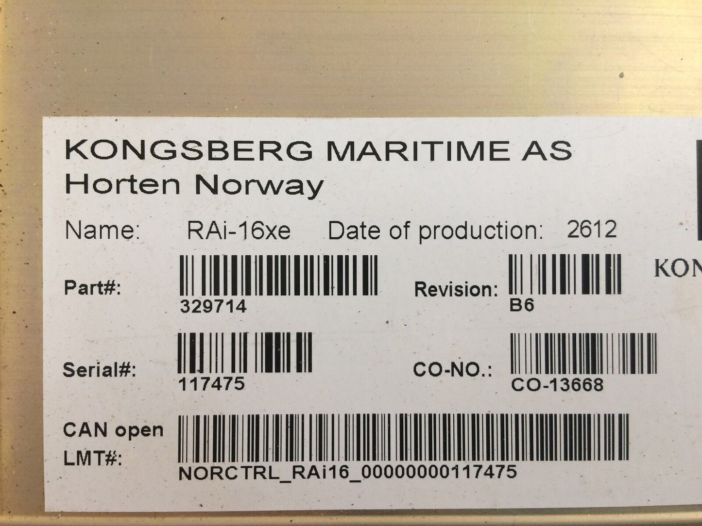 Kongsberg maritime as horten norway RAİ-16XE rai-16xe