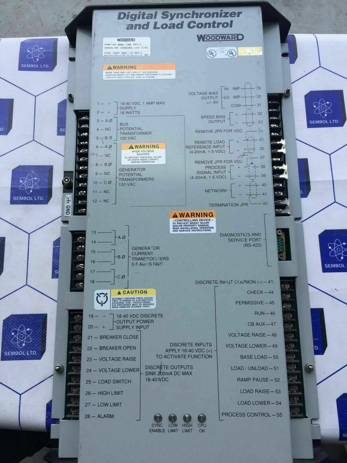 Woodward 9905796F digital synchronizer and load control 9905-796 Rev F