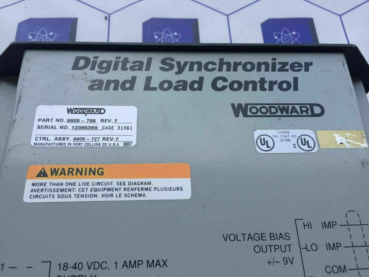 Woodward 9905796F digital synchronizer and load control 9905-796 Rev F