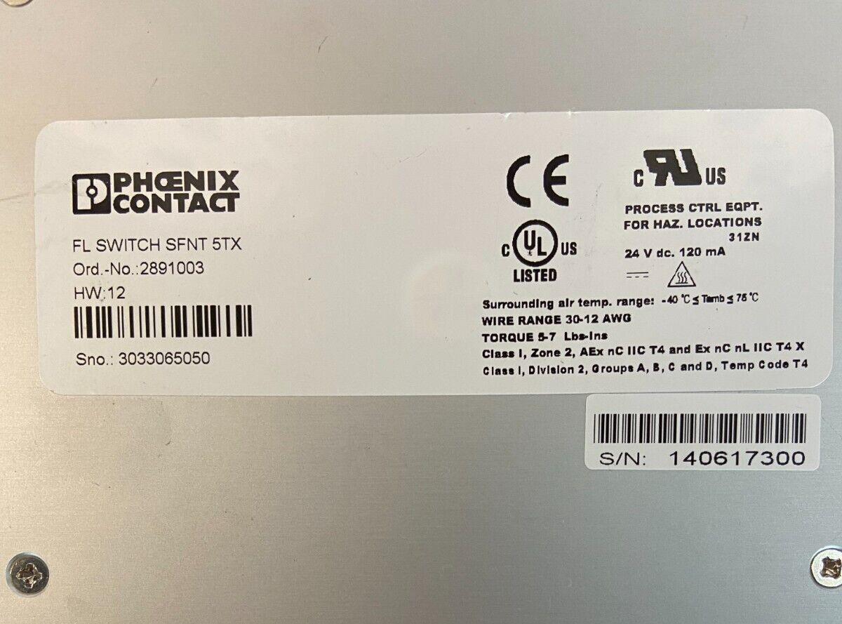 PHOENIX CONTACT  2891003 FL SWITCH SFNT 5TX ORD. NO : 2891003