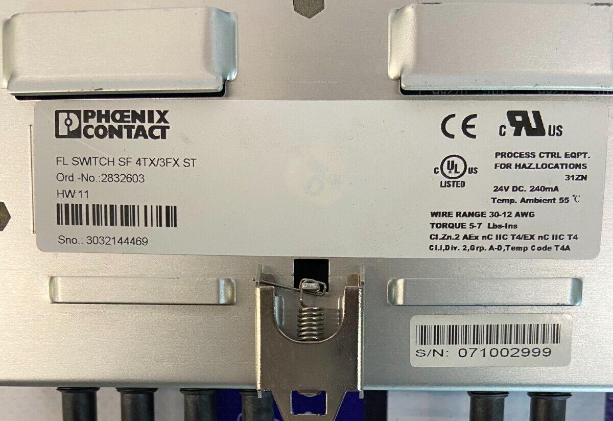 PHOENIX CONTACT  FL SWITCH SF 4TX/3FX ST  ORD NO: 2832603