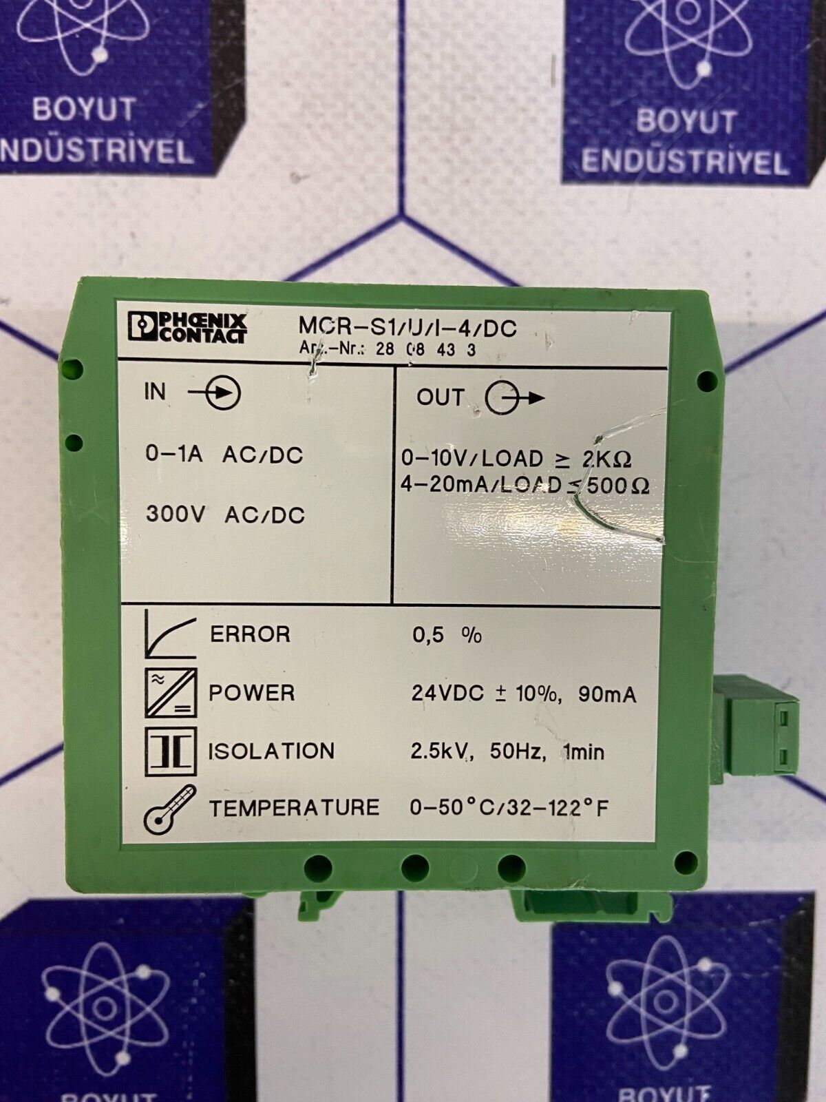 PHOENIX CONTACT CURRENT TRANSFORMER MCR-S1/U/I-4/DC ART NO: 2808433