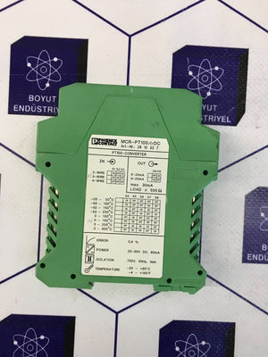 PHOENIX CONTACT PT100-CONVERTER MCR-PT100/I/DC ART NO : 2810337