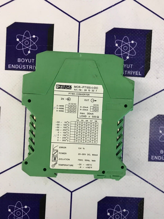 PHOENIX CONTACT PT100-CONVERTER MCR-PT100/I/DC ART NO : 2810337