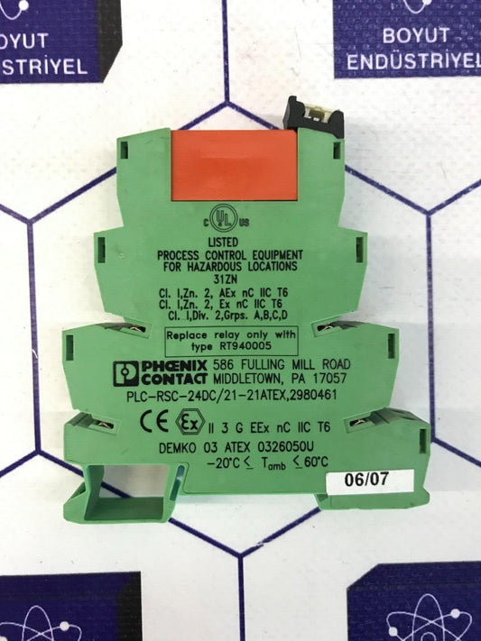PHOENIX CONTACT 586 FILLING MILL ROAD  PLC-RSC-24DC/21-21 2980461 ATEX  31ZN