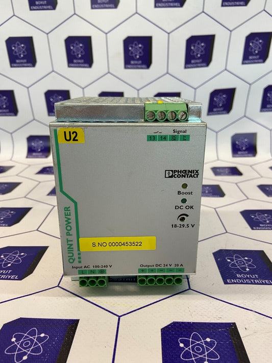 PHOENIX CONTACT QUINT POWER QUINT-PS/1AC/24DC/20 REV:09 ORDER NO: 2866776