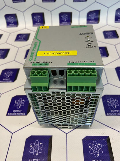 PHOENIX CONTACT QUINT POWER QUINT-PS/1AC/24DC/20 REV:09 ORDER NO: 2866776
