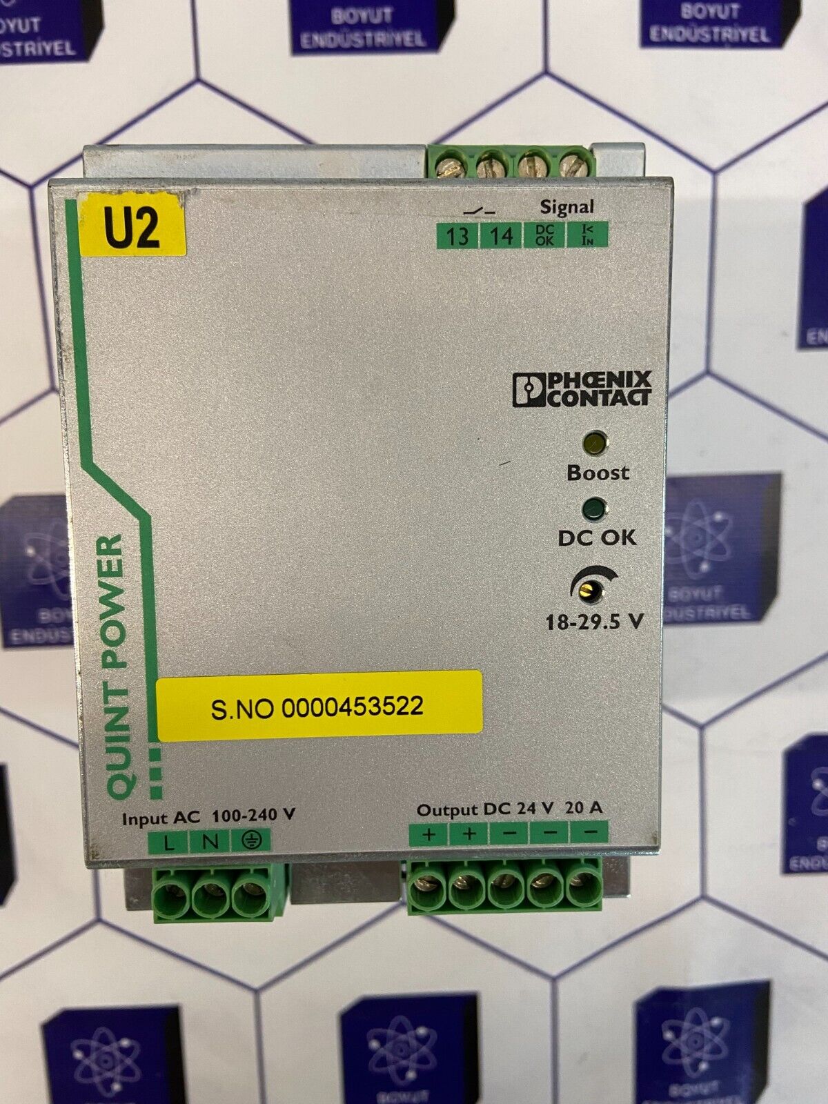 PHOENIX CONTACT QUINT POWER QUINT-PS/1AC/24DC/20 REV:09 ORDER NO: 2866776