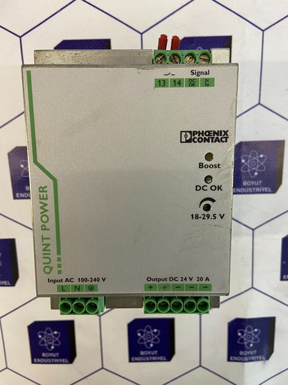 PHOENIX CONTACT QUINT POWER QUINT-PS/1AC/24DC/20 REV:11 D-32825 2866776