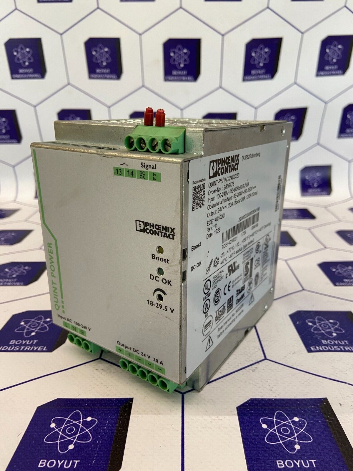 PHOENIX CONTACT QUINT POWER QUINT-PS/1AC/24DC/20 REV:11 D-32825 2866776