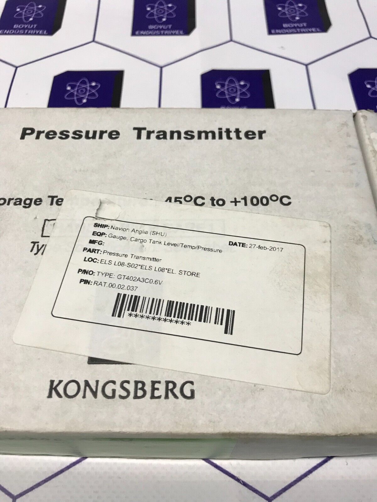 KONGSBERG PRESSURE TRANSMITTER GT402A3C0.6V