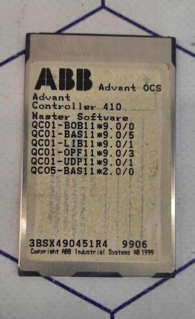 ABB-3BSX490451R4 - 9906-ADVANT OCS - 4Mbyte MEMORY CARD