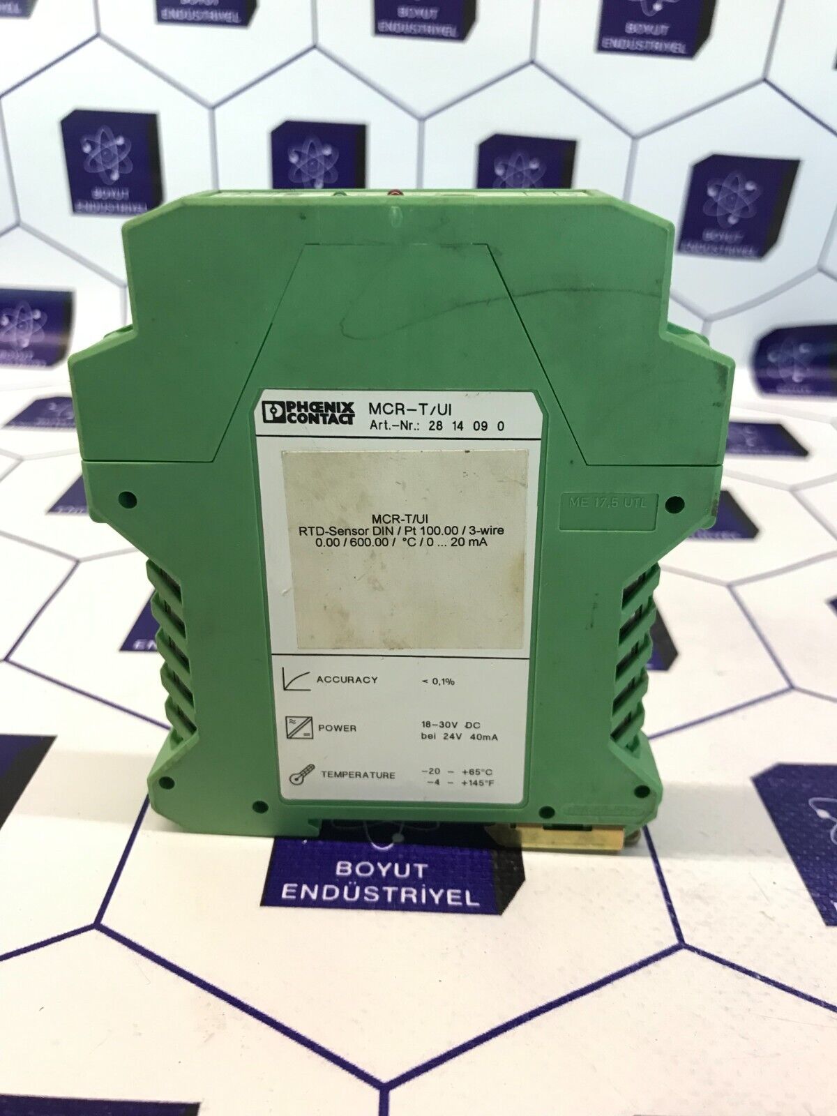PHOENIX CONTACT RTD SENSOR DIN/PT 100.00 MCR-T/UI ORDER NO: 2814090