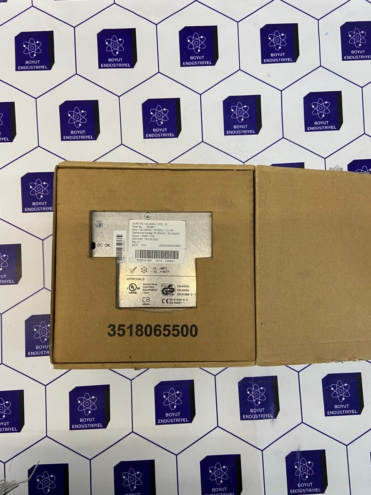 PHOENIX CONTACT QUINT POWER PART 152122+71 PS-100-240AC/12DC/10 ORD. NO: 2938811