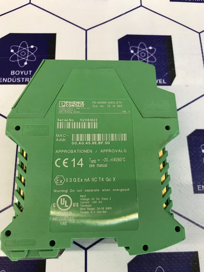 PHOENIX CONTACT PSI MODEM PSI-MODEM-SHDSL/ETH ORDER NO: 2313643 Serial1121181822