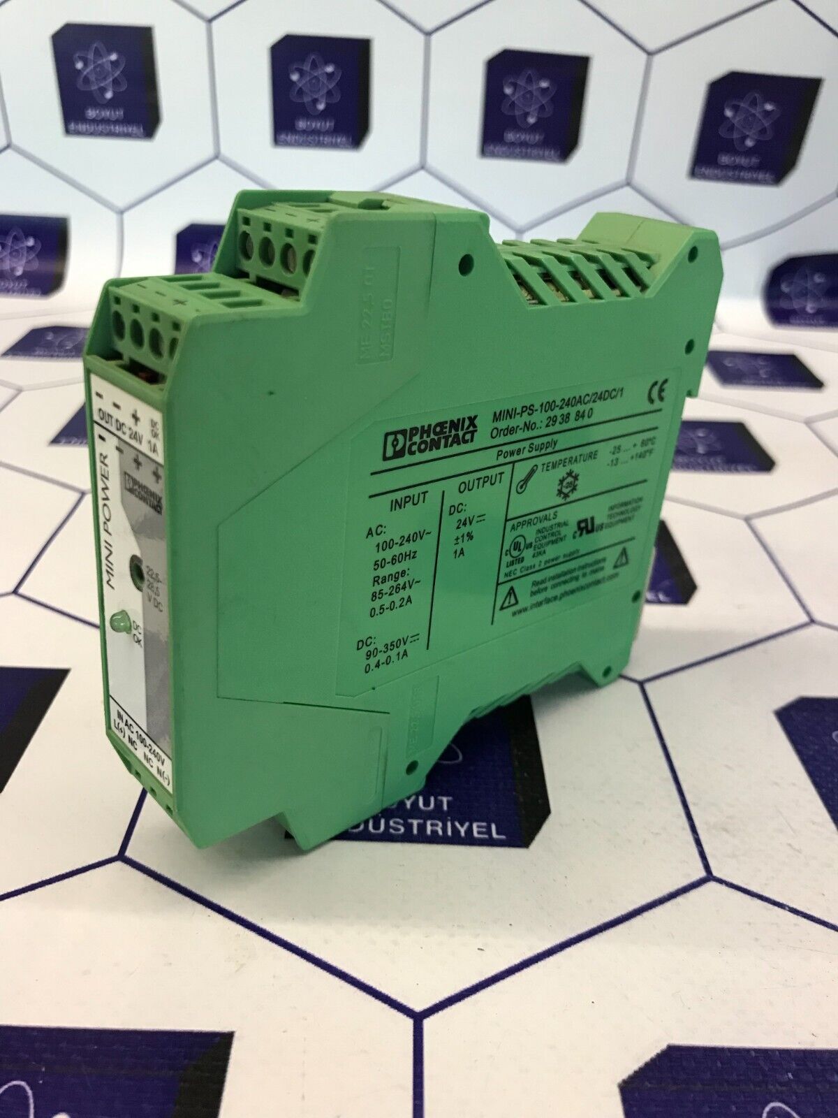 PHOENIX CONTACT POWER SUPPLY MINI-PS-100-240AC/24DC/1 ORDER NO:  2938840