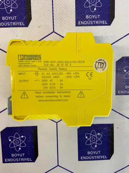 PHOENIX CONTACT RELAYS 24AC/DC  PSR-SCP-24UC/ESL4/3X1/1X2/B ORDER NO:  2981059