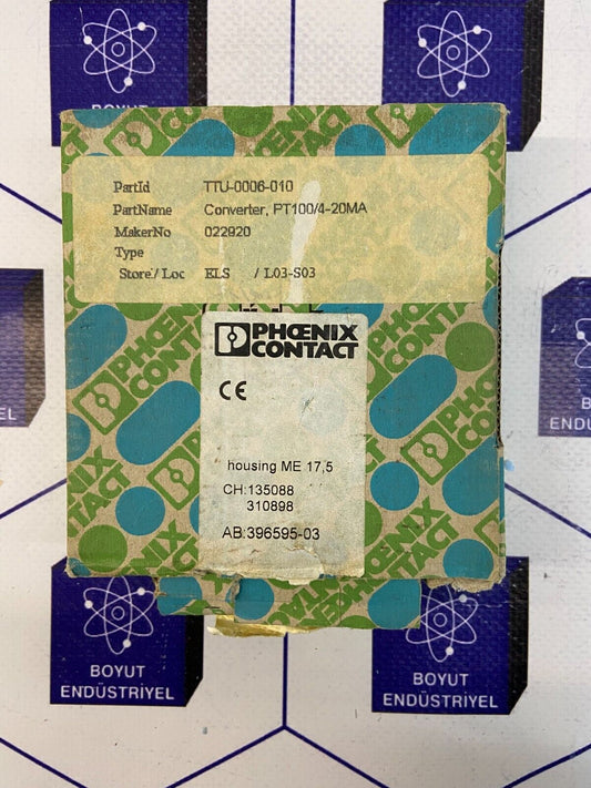 PHOENIX CONTACT PT100-CONVERTER MCR-PT100/I/DC ORD NO:  2810337