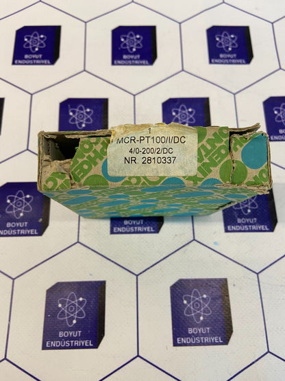 PHOENIX CONTACT PT100-CONVERTER MCR-PT100/I/DC ORD NO:  2810337