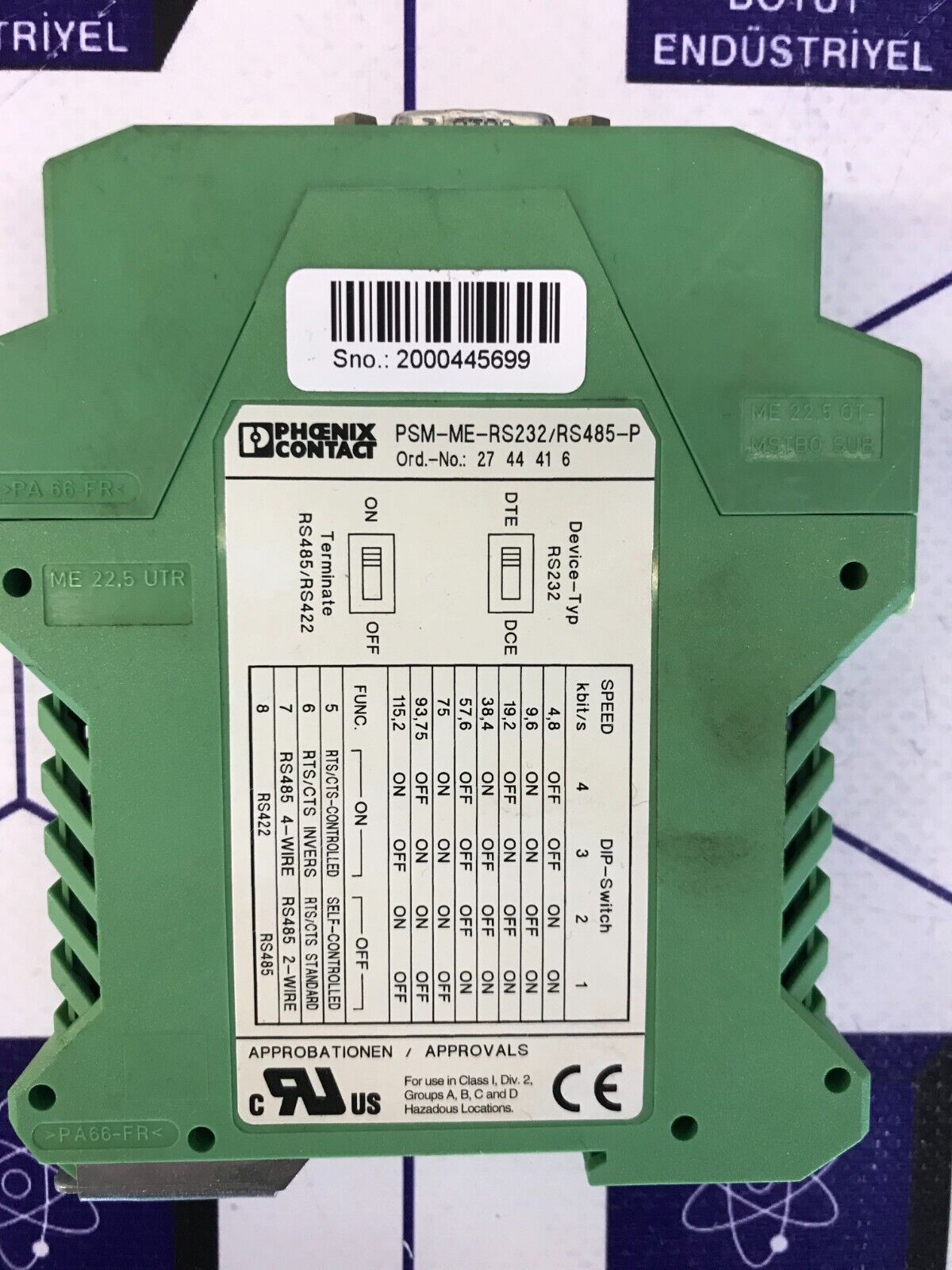 PHOENIX CONTACT PSM-ME-RS232/RS485-P ORD NO: 2744416
