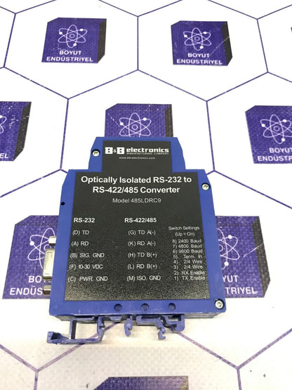 B&B ELECTRONICS OPTICALLY ISOLATED RS-232 TO RS 422/485/  485LDRC9  CONVERTER