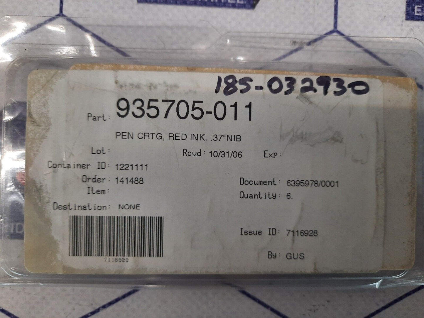 MATERIAL LABEL CRP-R6-6PK -1 HART RECORDER, 6-PACK Stock