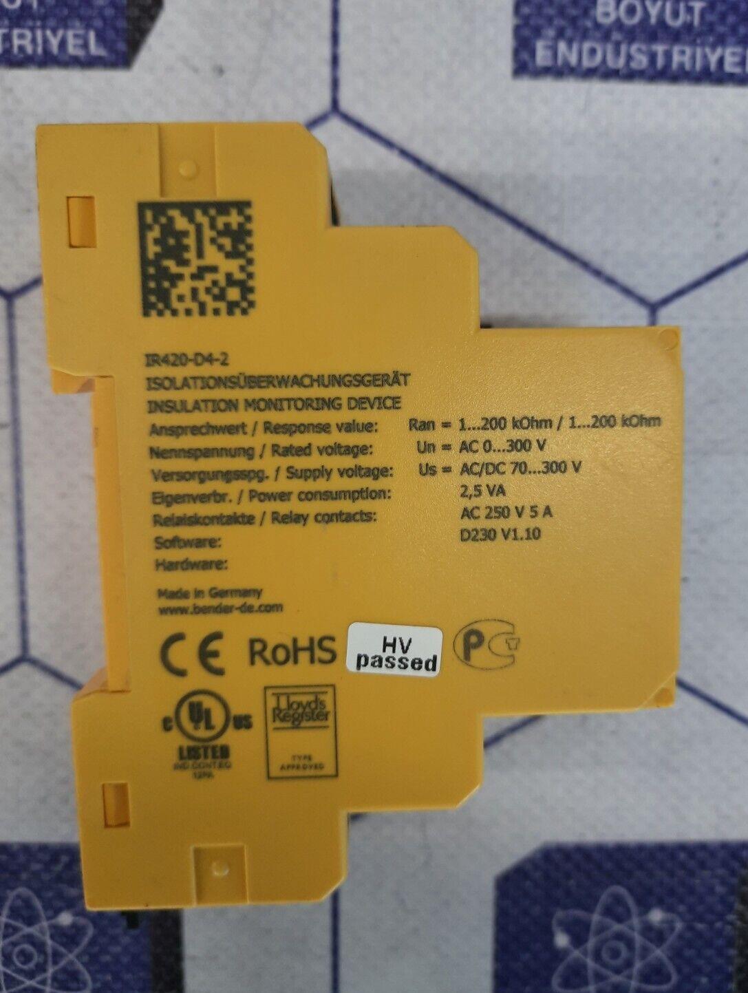 BENDER IR420-D4-2  A-ISOMETOR INSULATION MONITORING DEVICE
