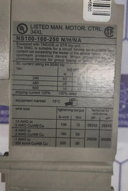 MERLIN GERIN NS100H COMPACT NS /CIRCUIT- BREAKER DISJONCTEUR