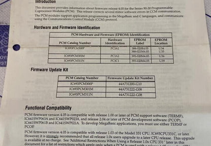 GE FANUC 44A7312222 G08 - IC693PCM301M/311N UPGRADE KIT VERSION 4.05 PCM301/311