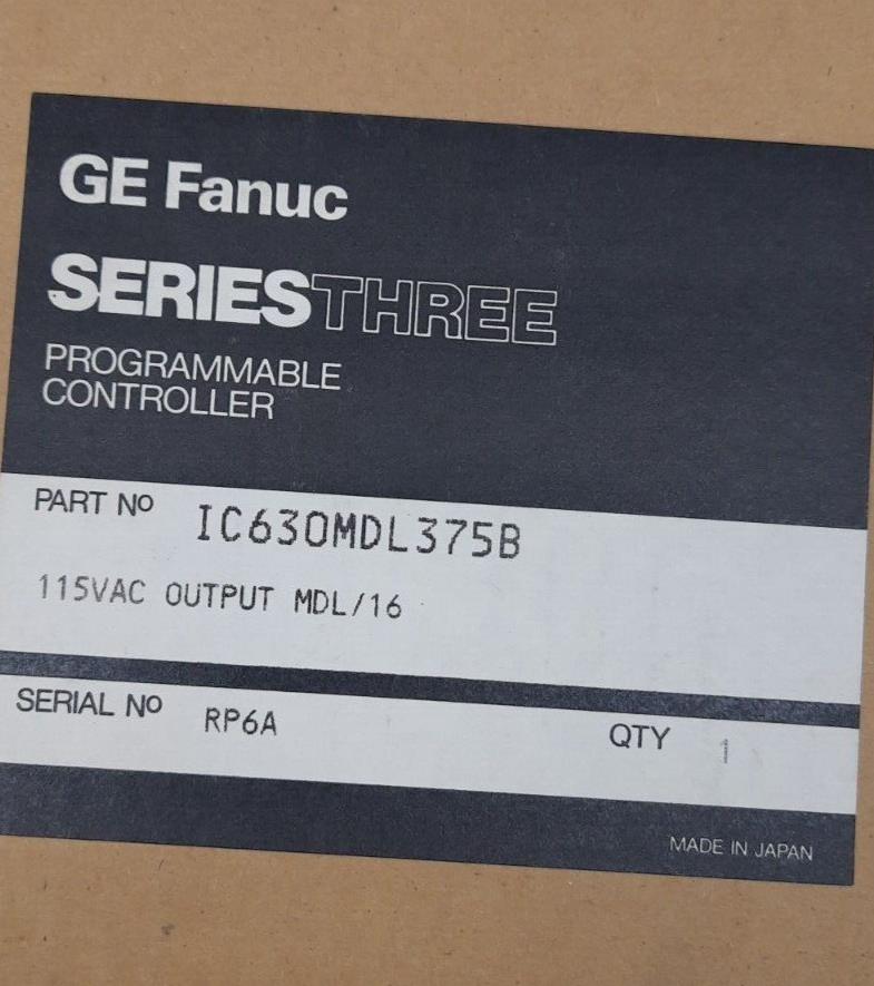 GE FANUC IC630MDL375B SERIESTHREE PROGRAMMABLE CONTROLLER 115VAC OUTPUT MDL/16