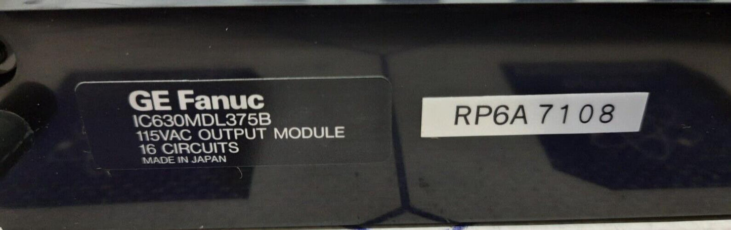 GE FANUC IC630MDL375B SERIESTHREE PROGRAMMABLE CONTROLLER 115VAC OUTPUT MDL/16