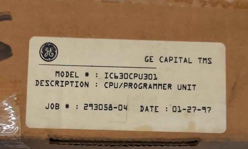 GE FANUC IC630CPU301A SERIESTHREE PROGRAMMABLE CONTROLLER