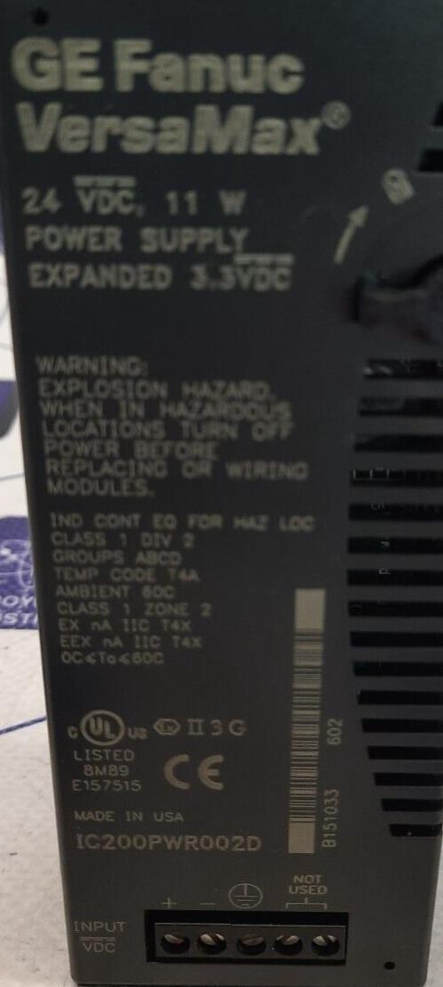 GE FANUC VERSAMAX  IC200PWR002D POWER SUPPLY EXPANDED 3.3VDC