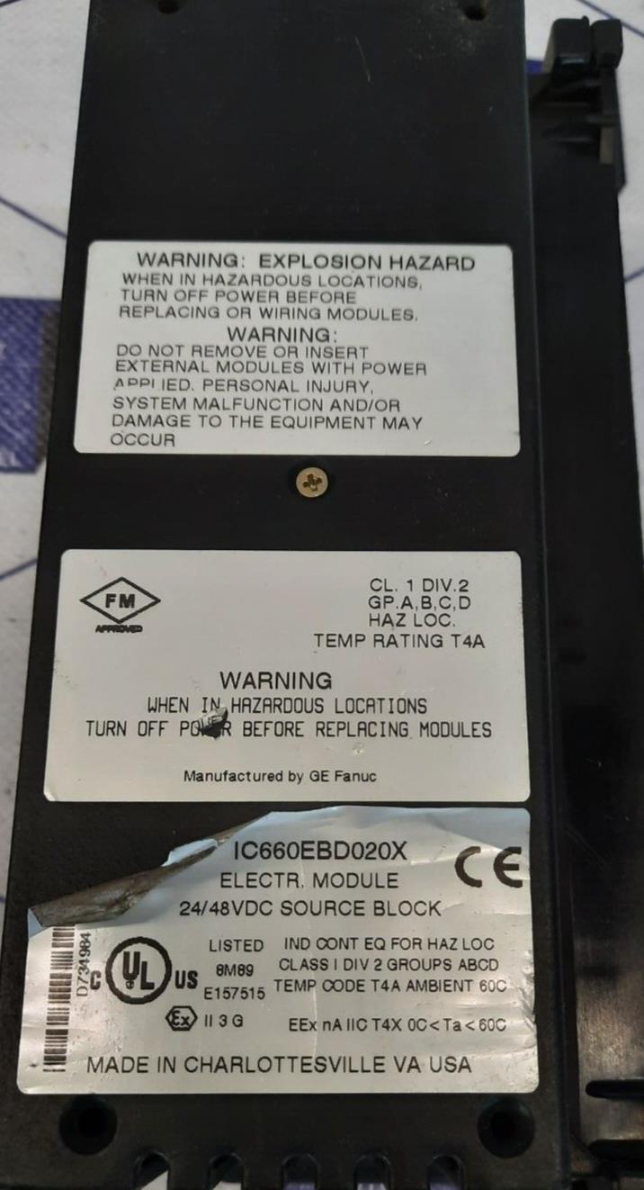 GE FANUC IC660EBD020X/IC660TSD020K - IC660BBD020/IC660EBD020/IC660TSD020