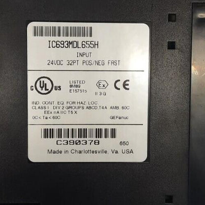 GE FANUC IC693MDL655H INPUT 24VDC/32PT POS/NEG FAST