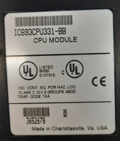 GE FANUC IC693CPU331-BB CPU MODULE